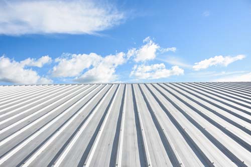 Aerial View of commercial metal roof