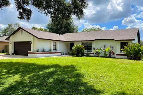 Front lawn view of residential home